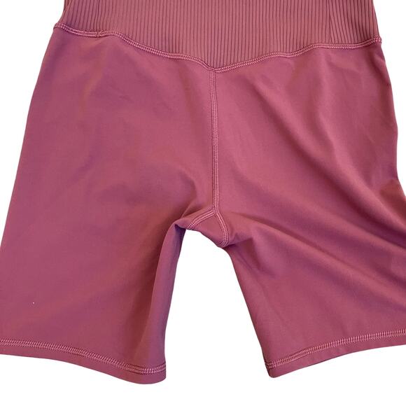 Vuori Sz S Rib Studio Short 6” High Rise Biker Shorts Dusty Mauve Stretchy Soft - Picture 10 of 15